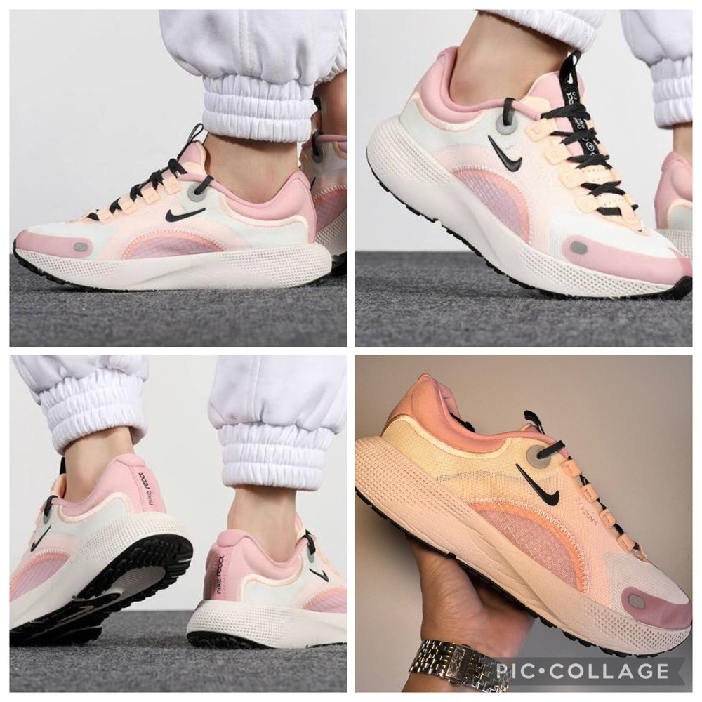 NIKE RUNNING SHOE REACT ESCAPE RUN - SAIL/DARK SMOKE GREY/PINK WOMEN